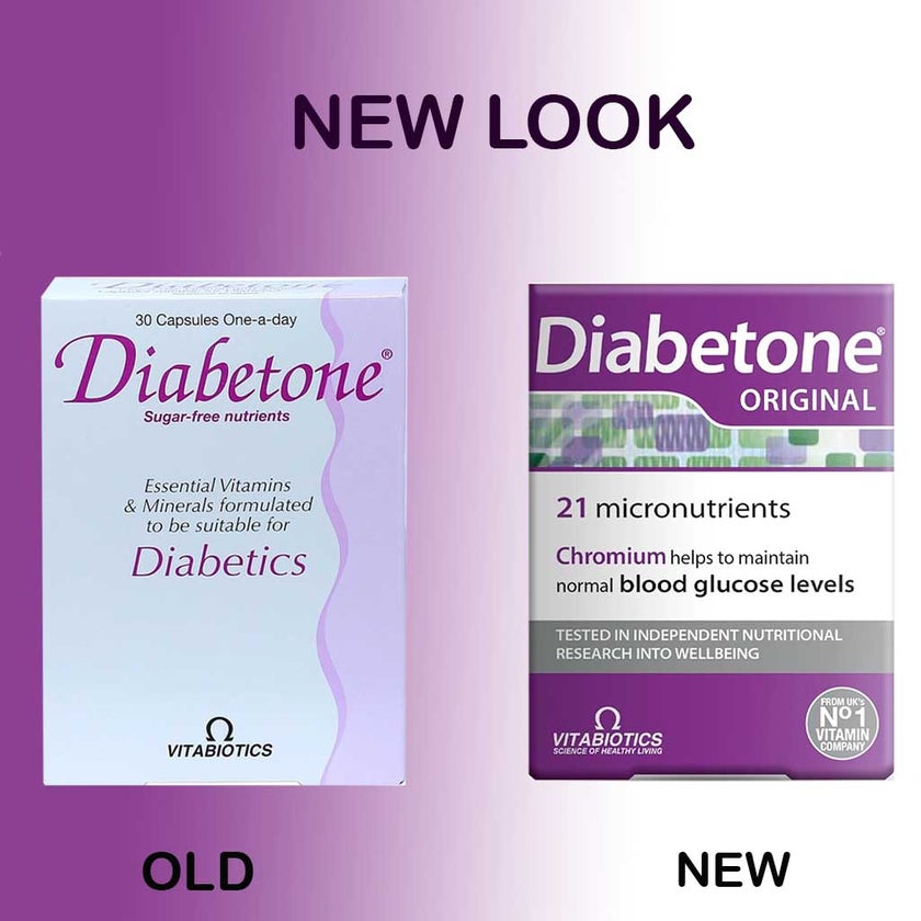 Vitabiotics Diabetone Original Nutritional Tablets, Pack of 30's