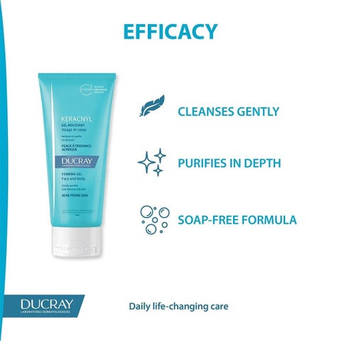 Ducray Keracnyl Foaming Gel 200ml