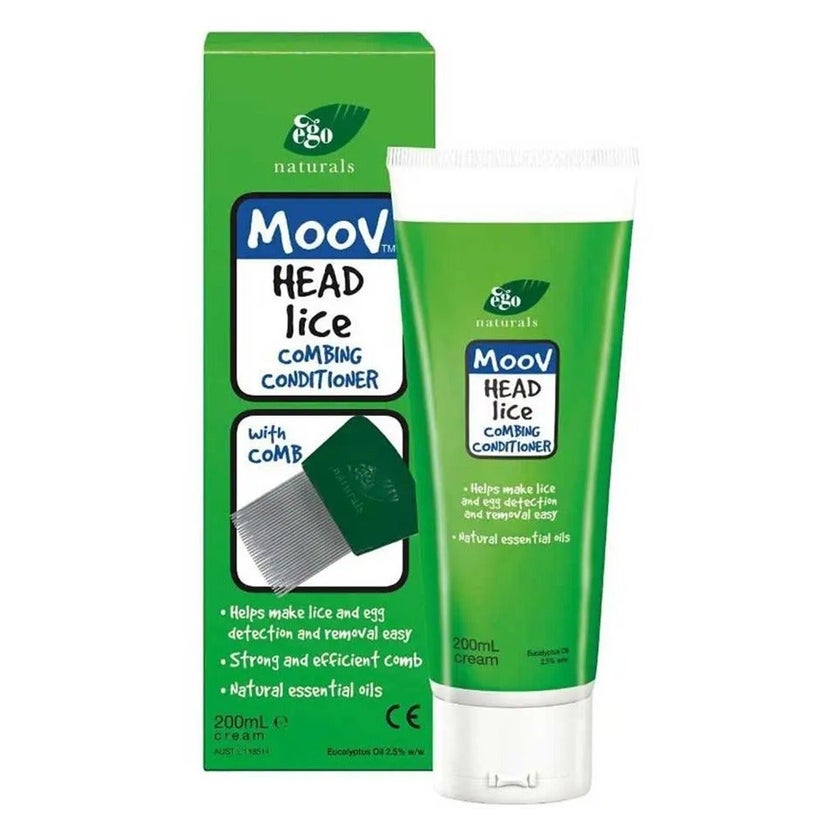 Ego Moov Head Lice Combing Conditioner, Lice Treatment Formula With Comb 200ml