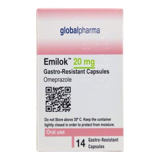 Emilok 20mg Gastro Resistant Capsules, Pack of 14's