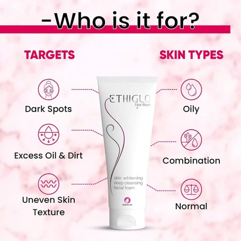Ethiglo Skin Whitening Deep Cleansing Facial Foam 70g