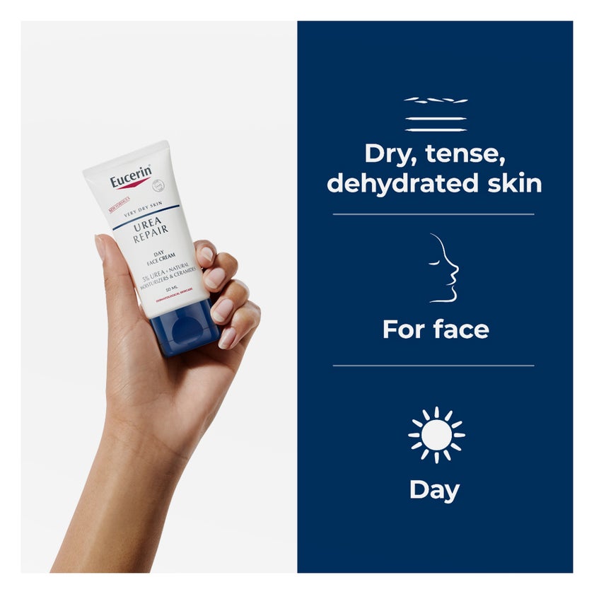 Eucerin Urea Repair 5% Urea Day Face Cream For Dry Skin 50ml