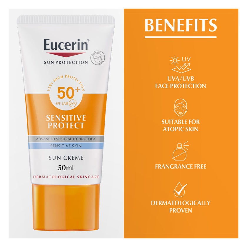 Eucerin Sun Sensitive Protect SPF50+ Sunscreen Cream For Sensitive Skin 50ml