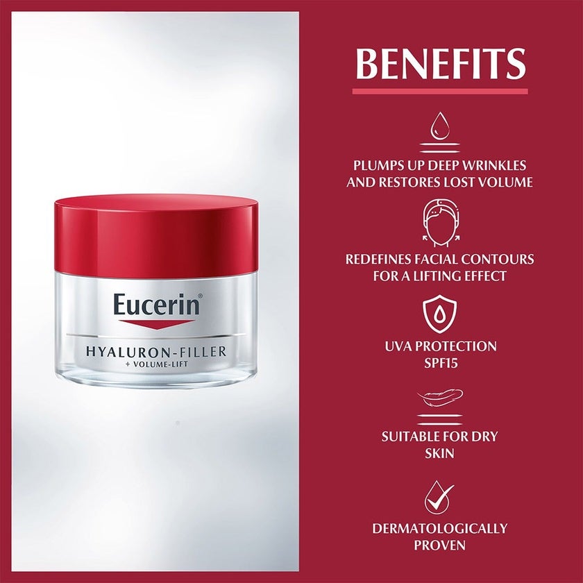 Eucerin Hyaluron-Filler + Volume Lift SPF 15 Anti-Aging Day Cream For Dry Skin 50ml