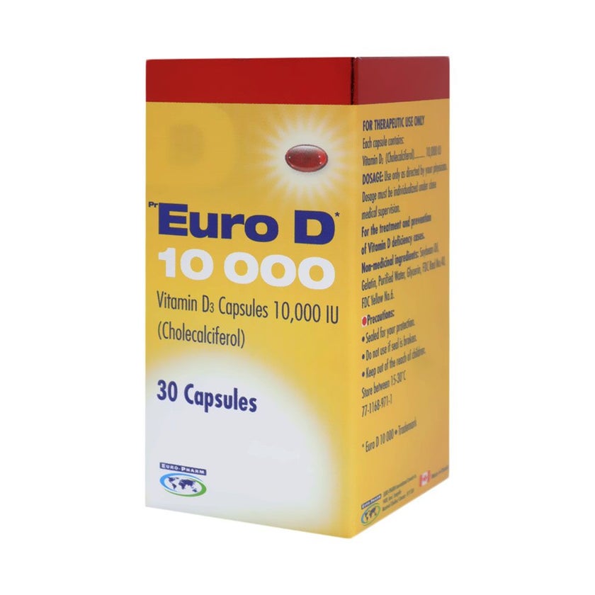 Euro D 10000IU Capsules, Pack of 30's
