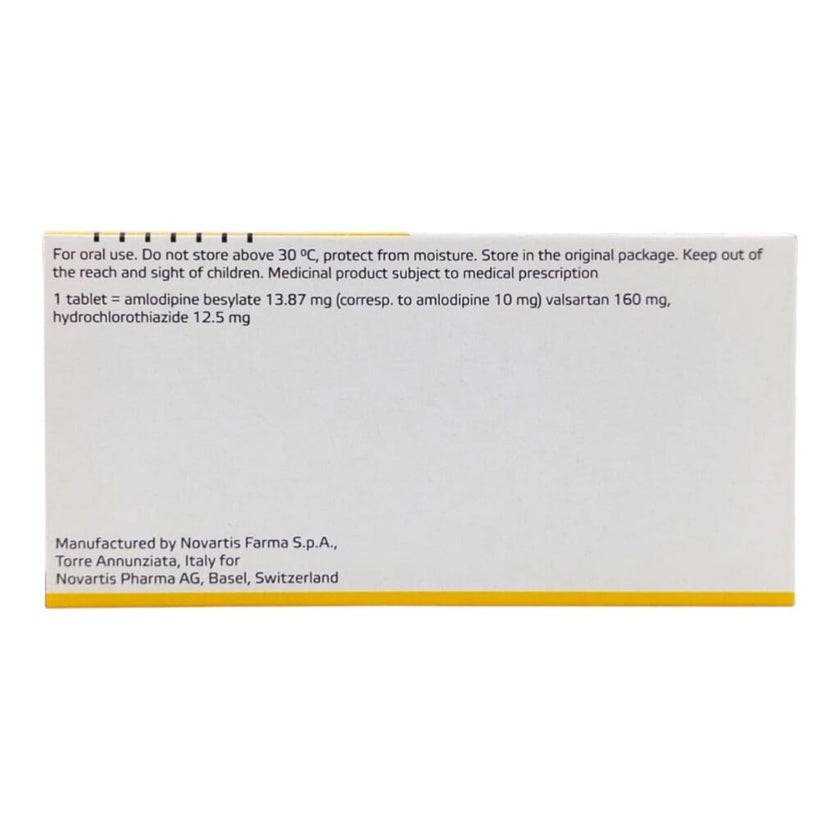 Exforge HCT 10mg/160mg/12.5mg Tablets, Pack of 28's