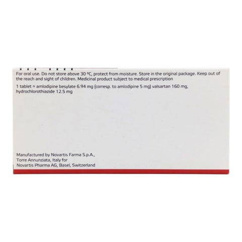Exforge HCT 5mg/160mg/12.5mg Film Coated Tablets, Pack of 28's
