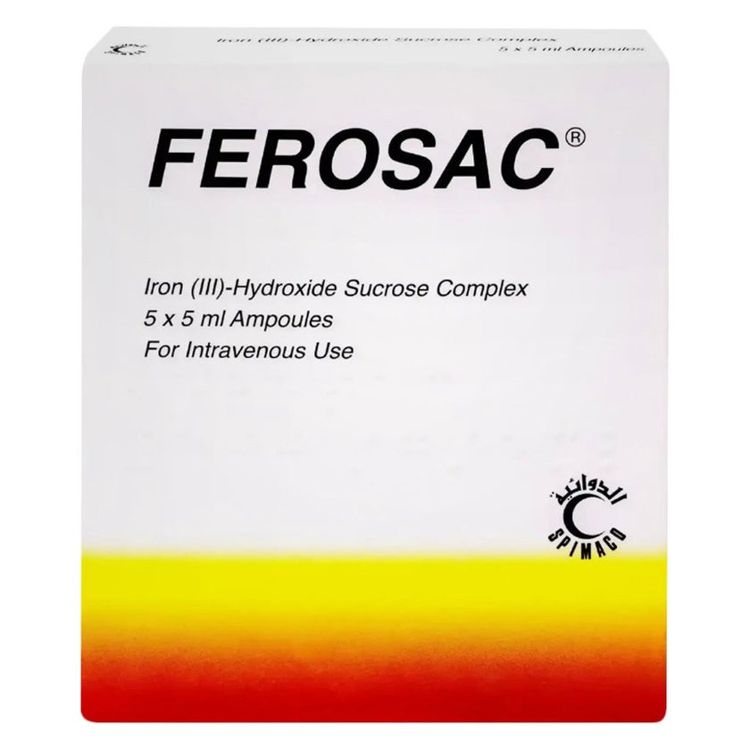 Feroco S Injection Ferosac 20mg/ml Iron Injection, Pack of 5's - myAster