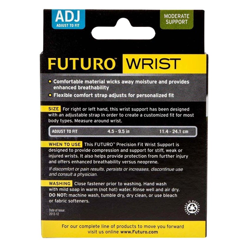 Futuro Infinity Precision Fit Adjustable Left/Right Wrist Support- Black 