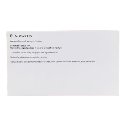 Galvusmet 50mg/1000mg Film Coated Tablets, Pack of 60's