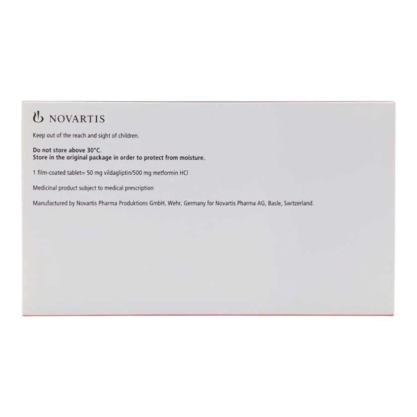 Galvusmet 50mg/500mg Film Coated Tablets, Pack of 60’s