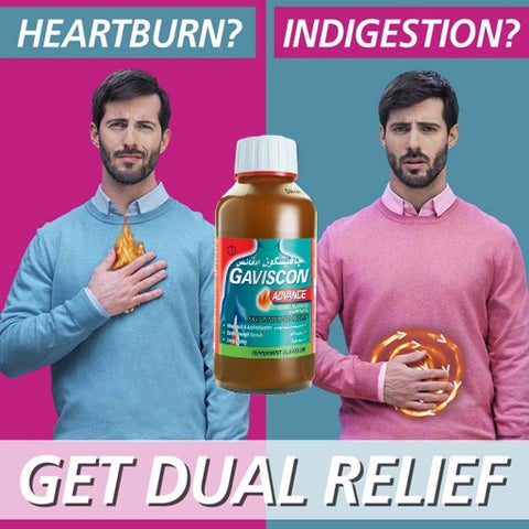 Gaviscon Advance Liquid For Indigestion And Heartburn Peppermint Flavour 300ml
