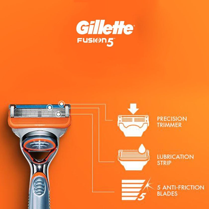 Gillette Fusion 5 Power Razor Blade Refill For Perfect Shave & Beard Shape, Pack of 4's