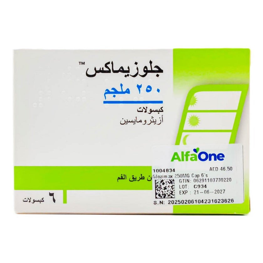 Glozimax 250mg Capsules, Pack of 6's