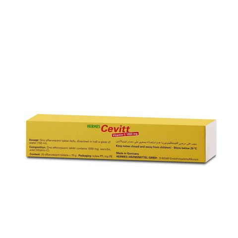 Hermes Cevitt 1000MG Orange Effervescent Tablets, Pack of 20's