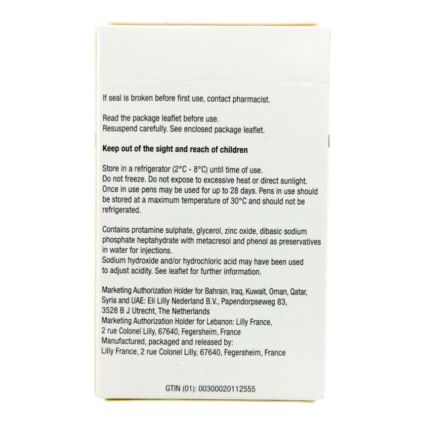 Humalog Mix 25 KwikPen 100IU/ml Pre-Filled Pen 3ml, Pack of 5's