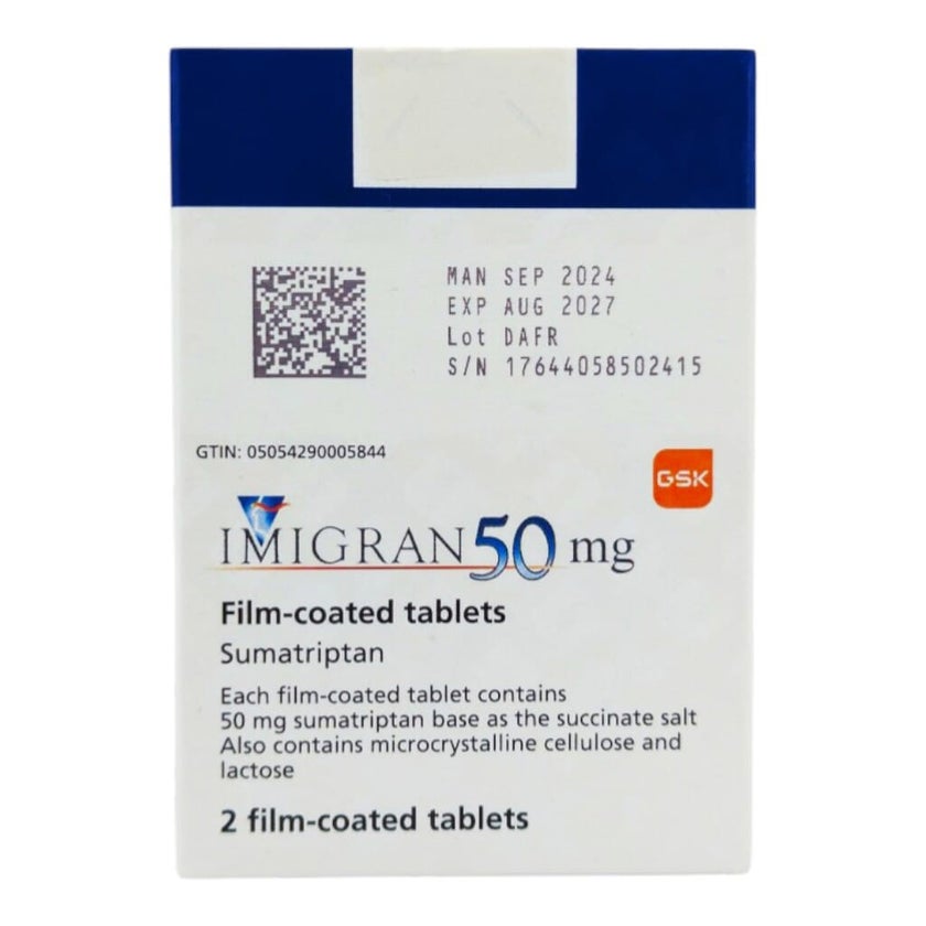 Imigran 50mg Tablets, Pack of 2's