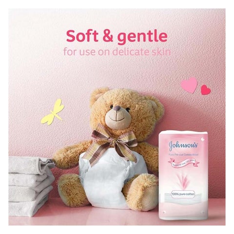 Johnson's Pure Pre-Cut Cotton Wool 80g