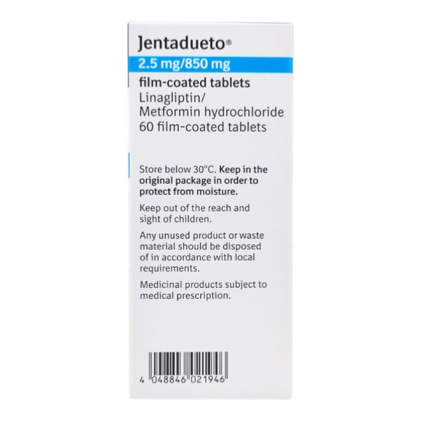 Jentadueto 2.5mg/840mg Tablets, Pack of 60's