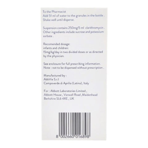 Klacid 250mg/5ml Oral Suspension 100ml