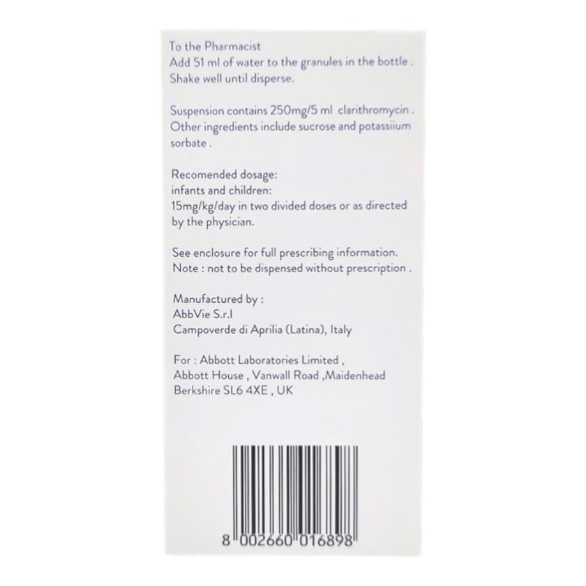 Klacid 250mg/5ml Oral Suspension 100ml