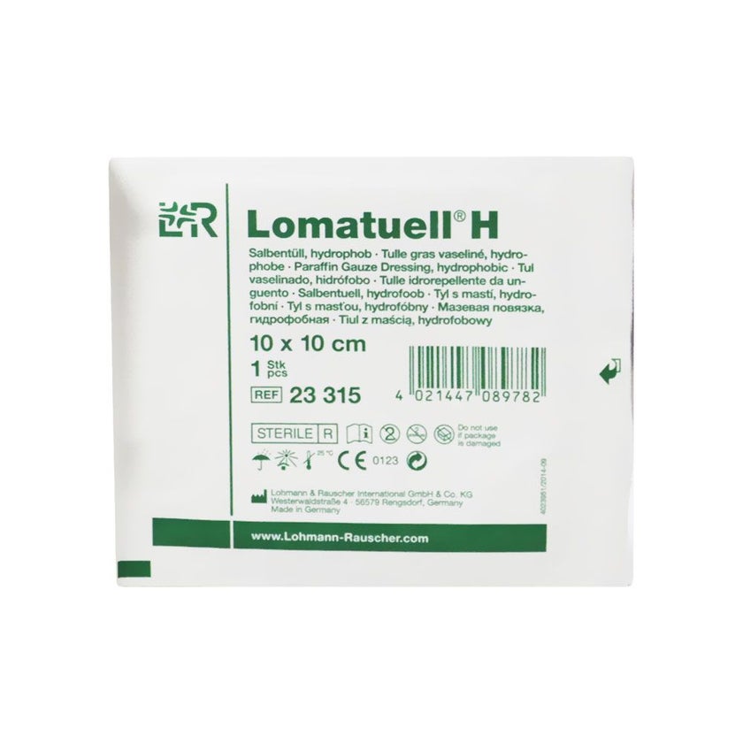 Lohmann & Rauscher Lomatuell H Paraffin Gauze Dressing 10 x 10cm, Pack of 10's