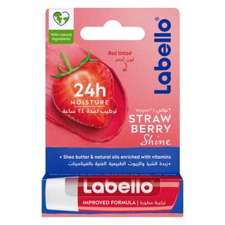 Labello 24H Moisture Strawberry Shine Lip Balm 4.8g - Red Tint