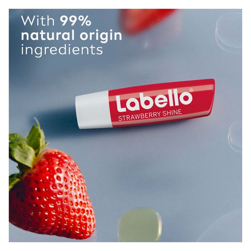 Labello 24H Moisture Strawberry Shine Lip Balm 4.8g - Red Tint