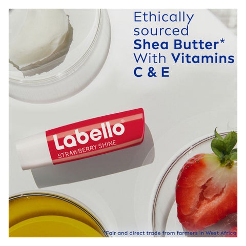 Labello 24H Moisture Strawberry Shine Lip Balm 4.8g - Red Tint