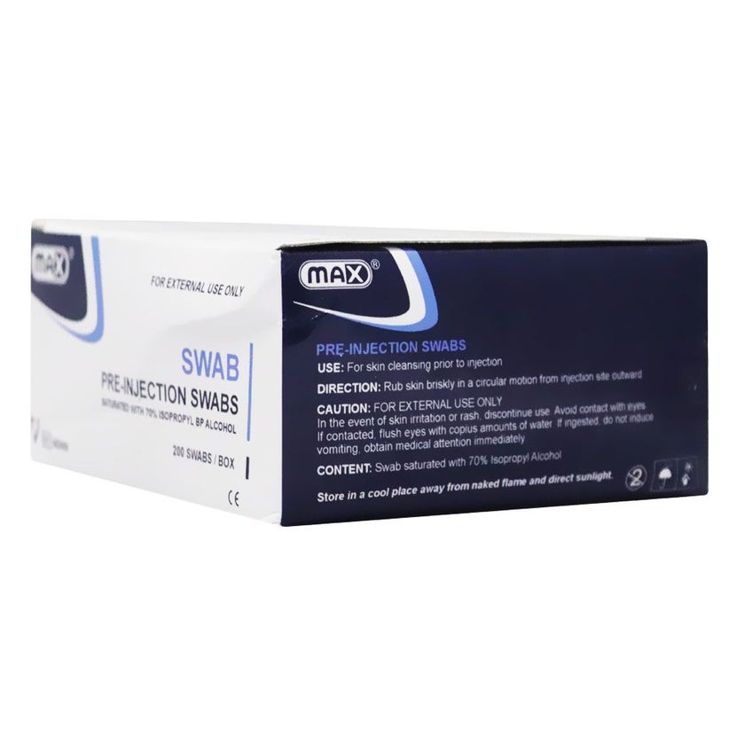 Max Alcohol Swab, Pack of 200's