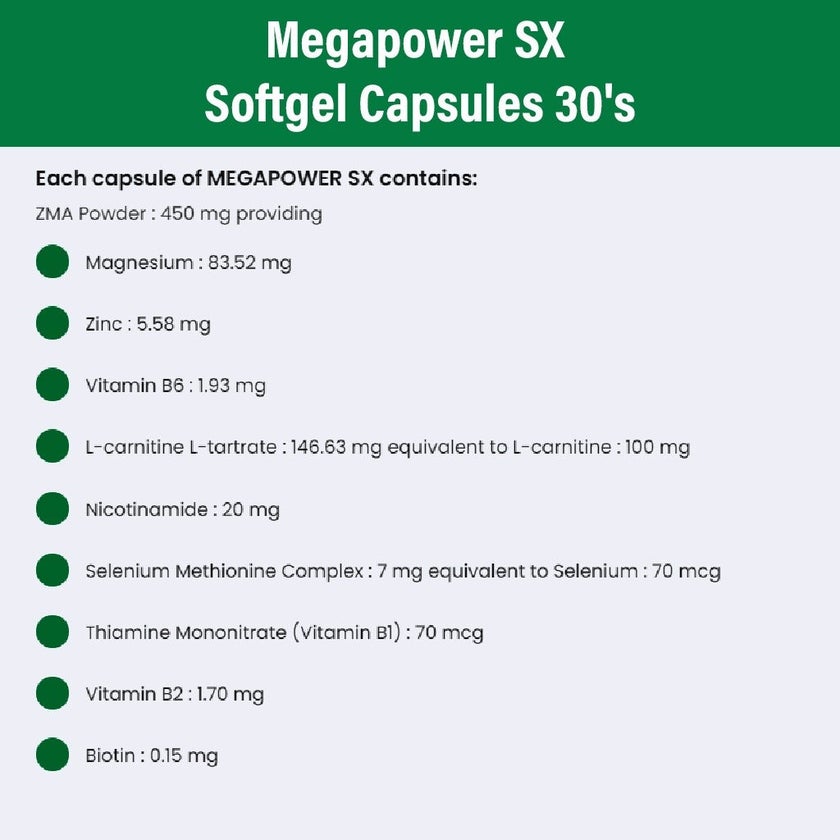 Megapower SX Softgel Capsules, Pack of 30's