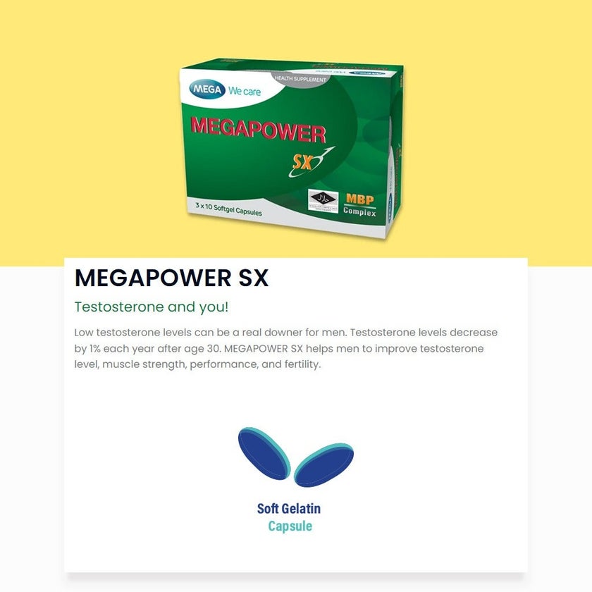 Megapower SX Softgel Capsules, Pack of 30's