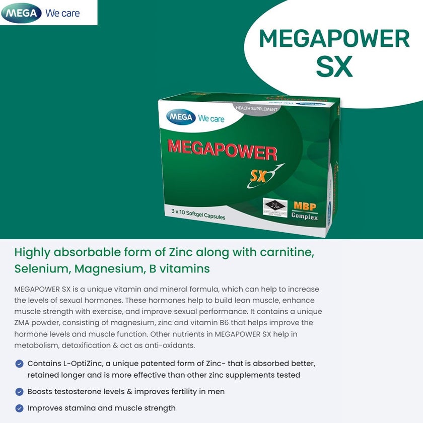 Megapower SX Softgel Capsules, Pack of 30's