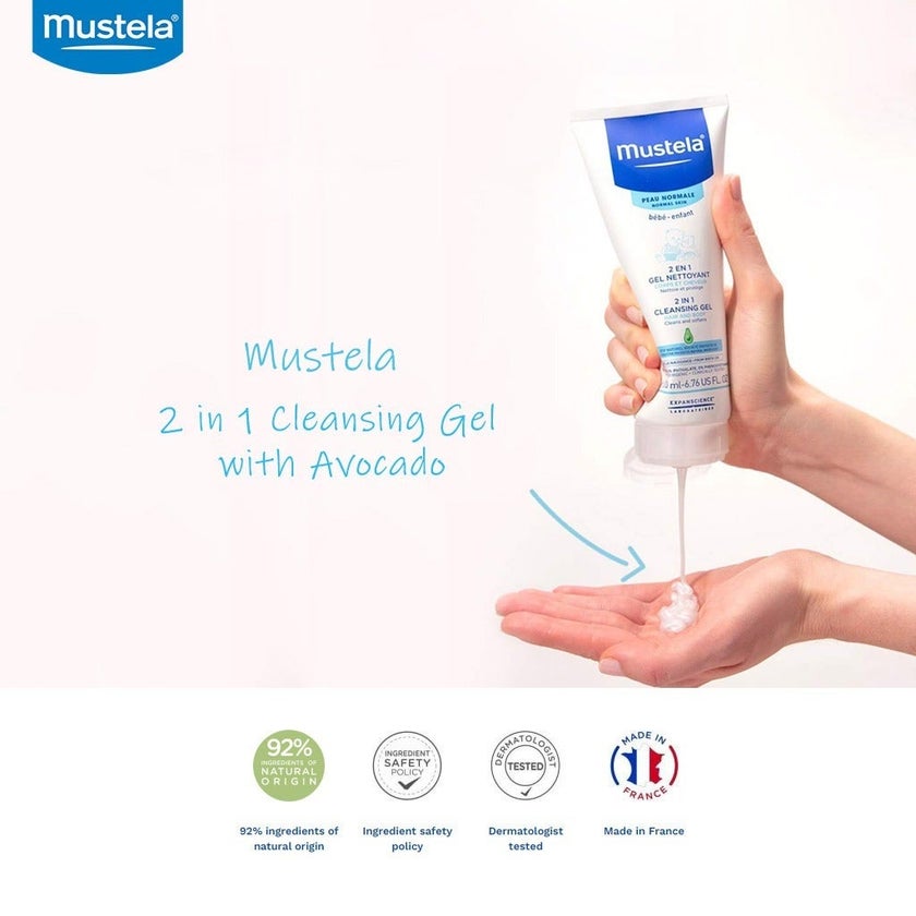 Mustela Baby 2 In 1 Cleansing Gel For Hair Body 200ml MyAster mustela-baby-2-in-1-cleansing-gel-for-hair-body-200ml-myaster