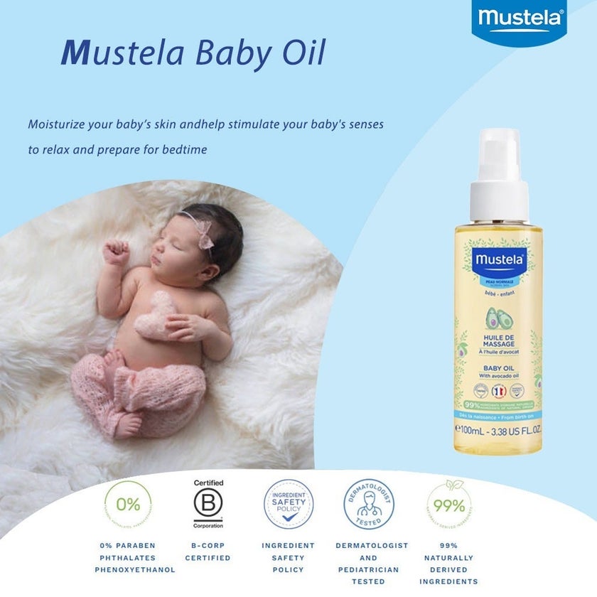 Mustela Baby Massage Oil with Avocado 100ml