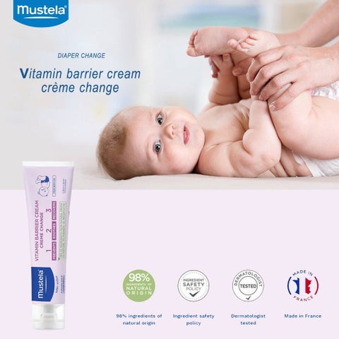 Mustela 1 2 3 Vitamin Barrier Baby Nappy Cream 50ml
