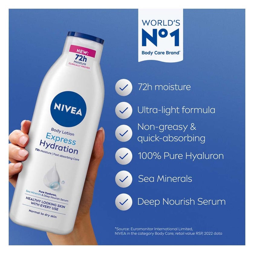 Nivea Express Hydration 72H Moisture Body Lotion For Normal To Dry Skin 250ml