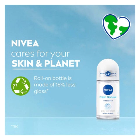 Nivea Fresh Natural Antibacterial 72H Active Roll On For Women 50ml