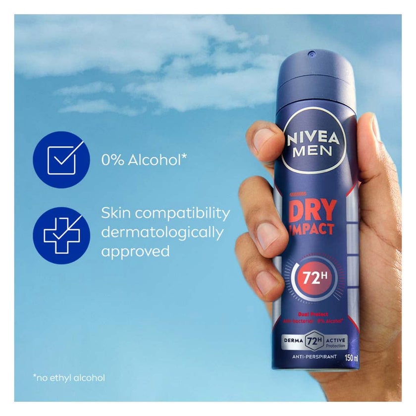 Nivea Men Dry Impact 72H Antiperspirant Deodorant Spray 150ml