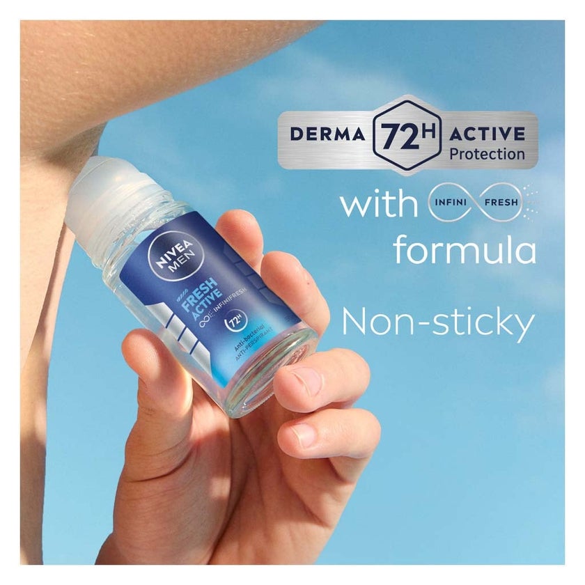 Nivea Men Fresh Active Infinifresh 72H Antibacterial Deo Roll On 50ml