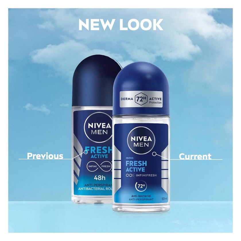 Nivea Men Fresh Active Infinifresh 72H Antibacterial Deo Roll On 50ml
