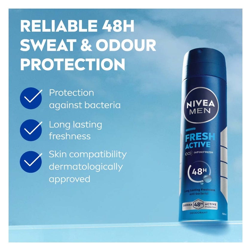 Nivea Men Fresh Active Infinifresh 48H Deodorant Spray 150ml