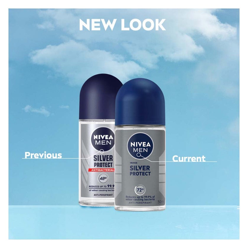 Nivea Men Silver Protect 72H Antiperspirant Deo Roll On 50ml