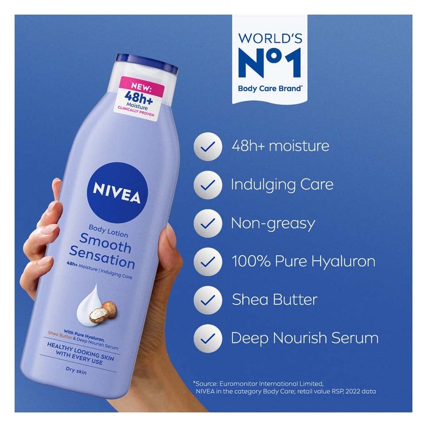 Nivea Body Milk Smooth Sensation 48H Moisture Body Lotion For Dry Skin 250ml