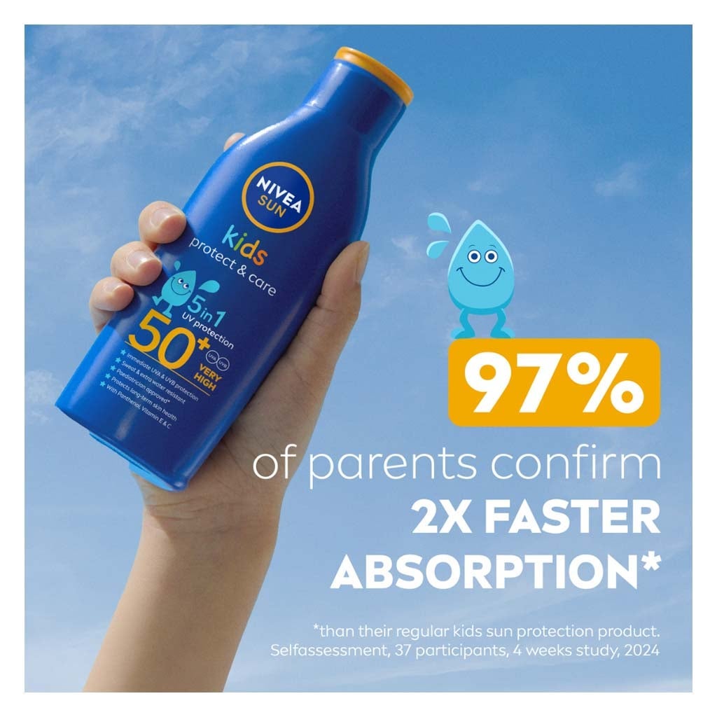 Nivea Sun Protect \u0026 Care SPF50+ Kids Sunscreen Lotion 200ml - myAster, image size:1024x1024