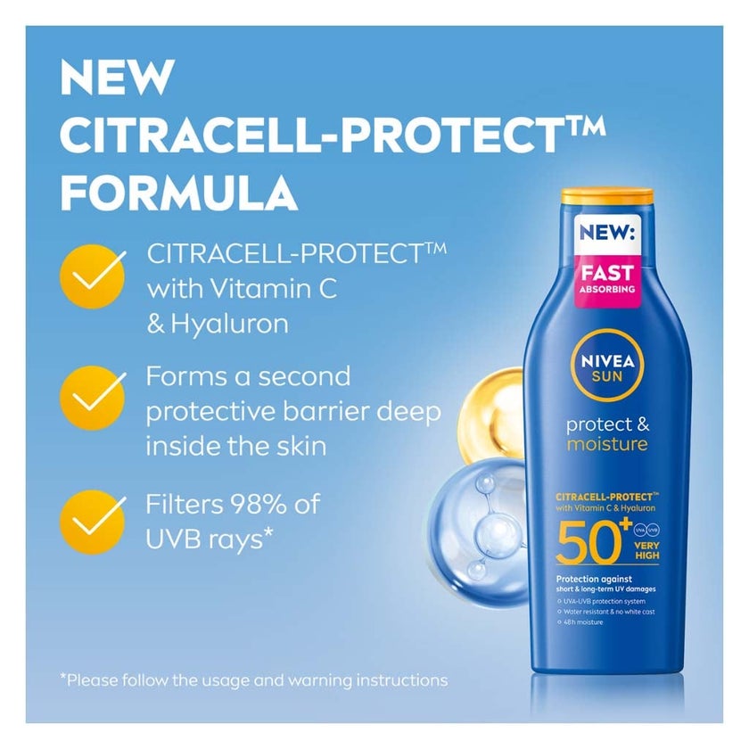 Nivea Sun Protect & Moisture SPF50+ Sunscreen Lotion 200ml