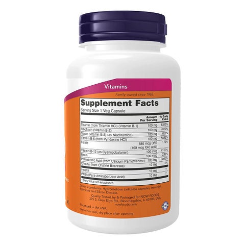 Now B-100 Vitamin B-Complex Capsules, Pack of 100's