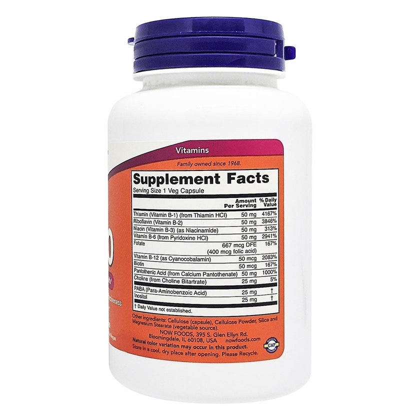 Now B 50 Vitamin B Complex Capsules, Pack of 100's