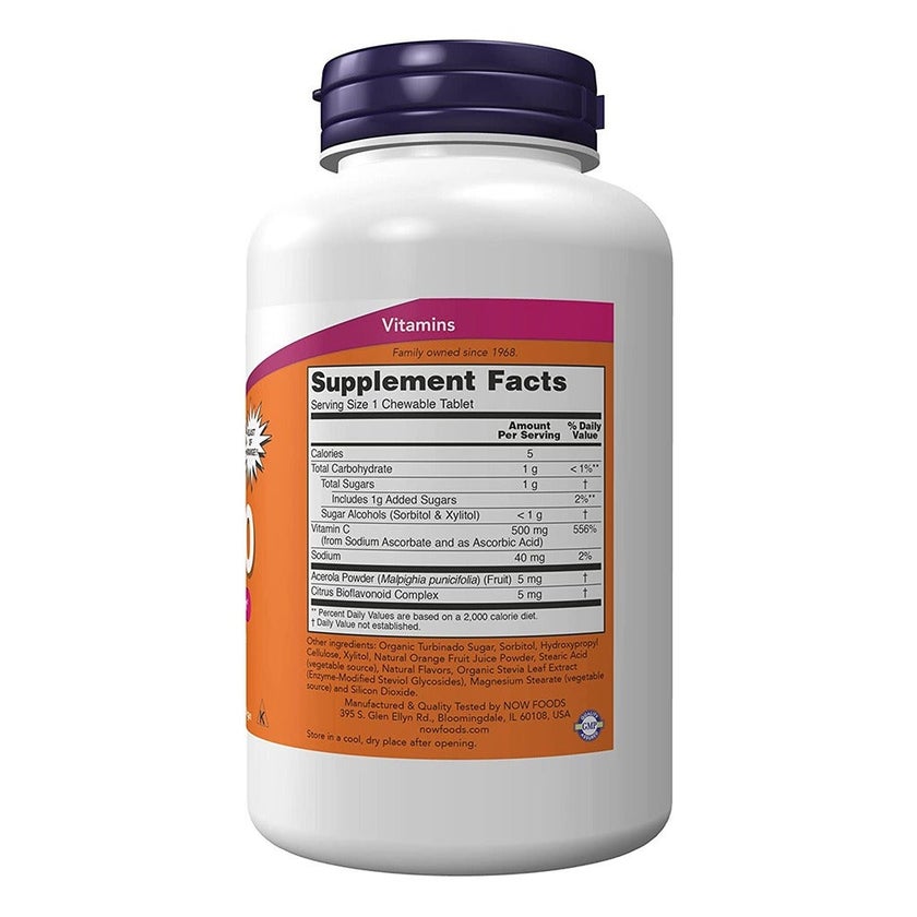 Now C-500 Vitamin C Chewable Tablet For Antioxidant Support, Pack of 100's
