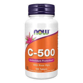 Now C-500 Vitamin C With Rose Hips Tablets, Pack of 100's